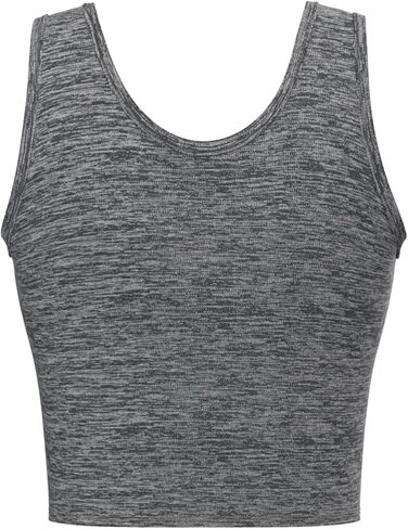 Women's Vest, Quick-Dry, Suitable for Running, Fitness, Casual, Short, Crop Top, No Bra Pads (Grey, Small) in Saudi Arabia