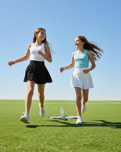Girls Tennis Skirts with Pockets Liner: High Waisted Pleated Skirt Athletic Sports Skorts Performance Skirts 5-12Y in Saudi Arabia
