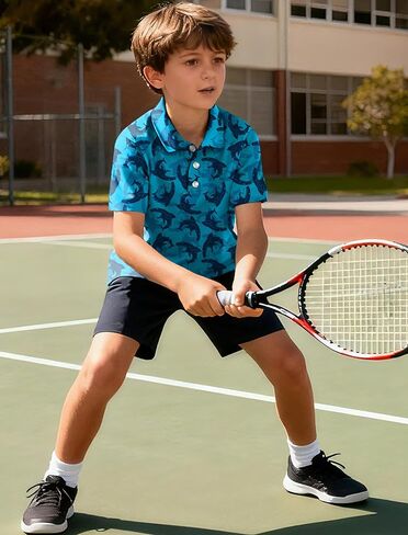 Boys Polo Shirt Hawaiian Golf Polo Shirts Moisture Wicking Quick Dry Fabric Casual Short Sleeve Shirt School Uniform in Saudi Arabia