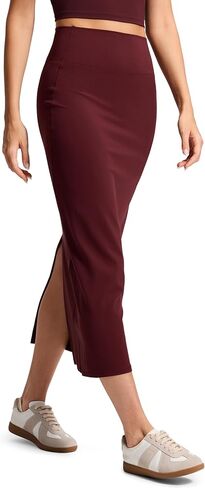 CRZ YOGA Butterlift Maxi Pencil Skirt for Women - High Waisted Bodycon Casual Travel Skort with Back Slit in Saudi Arabia