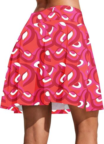 تنورة تنس مقاس 18 بوصة من COOrun، بطول الركبة، تنانير عالية الخصر، تنانير للنساء، تنانير قصيرة مطوية للجولف مع جيوب in Kuwait