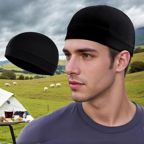 Skull Cap for Men & Women Beanie Hats Stretchy Helmet Liner Headwear Cycling Running Hat for Men Women in Saudi Arabia