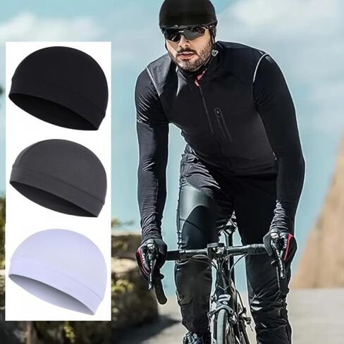 Skull Cap for Men & Women Beanie Hats Stretchy Helmet Liner Headwear Cycling Running Hat for Men Women in Saudi Arabia