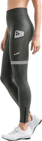 WIXEN Women’s Thermal Cycling Tights 4D Padded Bike Pants, Fleece Lined Windproof Biking Leggings with Side Pockets in Saudi Arabia