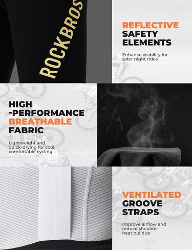 ROCKBROS Cycling Bibs for Men 3D Padded Men's Bike Bibs,Seamless Cycling Pants,Breathable Biking Tights,Riding Pants in Saudi Arabia