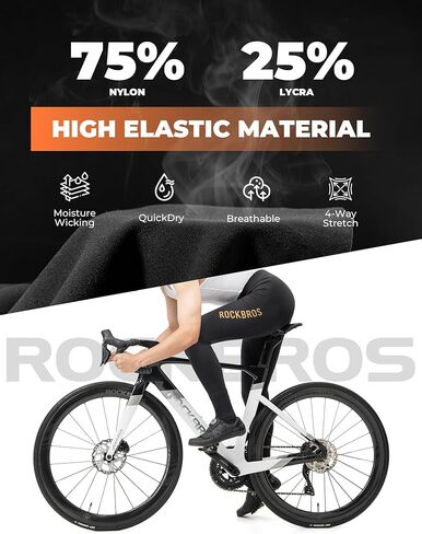 ROCKBROS Cycling Bibs for Men 3D Padded Men's Bike Bibs,Seamless Cycling Pants,Breathable Biking Tights,Riding Pants in Saudi Arabia