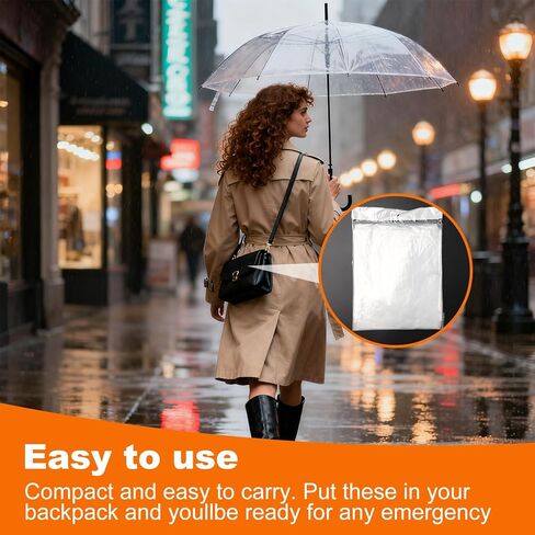 4-Pack Disposable Rain Pants for Men & Women - 53in Long Emergency Waterproof Rain Pant with Shoe Boot -Thickened Plastic Foot Wrapped Rainpants Covers for Outdoor Cycling Fishing in Saudi Arabia