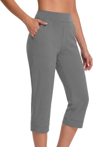 LRMQS Capri Pants for Women Dressy Casual Work Drawstring Elastic Waist Yoga Pant with Pockets 2026 Summer Workout Leggings in Saudi Arabia