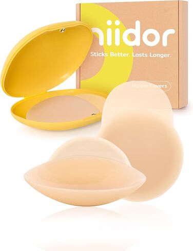 Niidor Nipple Pasties For Women, Invisible Nipple Covers Stickers With Lift, Silicone Breast Lift Sticky Bra For Dress Creme 10CM/3.94INCH Diameter in Kuwait
