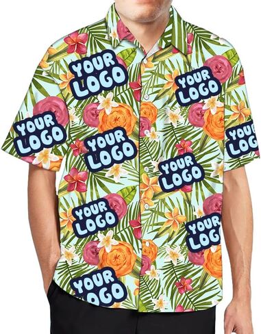 Personalized Hawaiian Shirts with Logo, Custom Face Hawaiian Shirt for Summer Beach Party, Gift for Shirt Team, Company in Saudi Arabia
