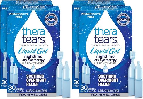 TheraTears Dry Eye Drops Bundle with Liquid Gel Nighttime 30 Vials & Extra Dry Eye Therapy Lubricant 30ct in Saudi Arabia