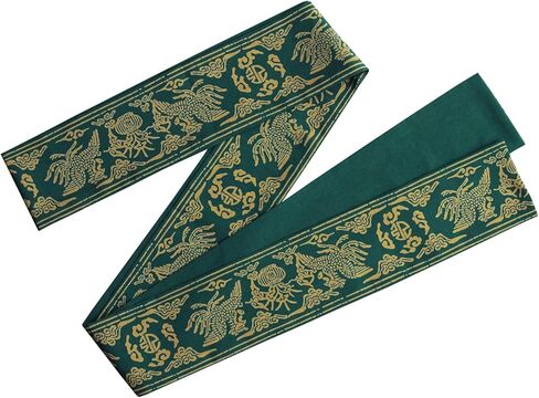 Korean Phoenix Motif Sash Belt, 270cm Hanbok-Inspired Waist Belt, Unisex, 7 Colors, Traditional K-pop Pattern in Saudi Arabia