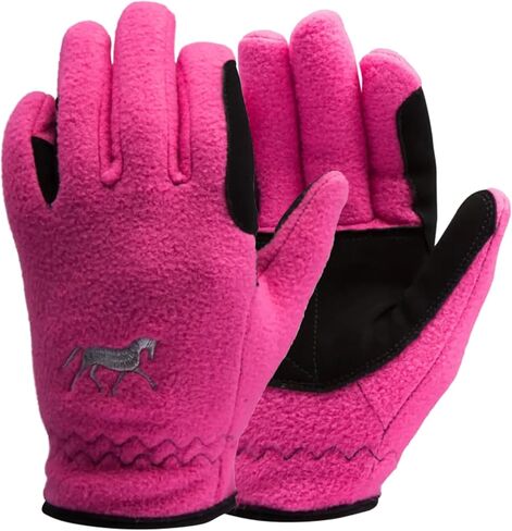 HORZE Kids' Fleece Winter Horse Riding Gloves with Pony Design in Saudi Arabia