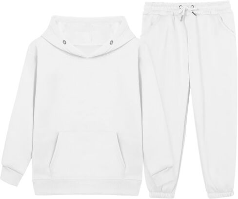 Dolpind الفتيات الفتيان رياضية مجموعات رياضية Sweatsuits مقنعين البلوز و Jogger Sweatpants وتتسابق 2 قطعة مجموعات للطفل in Kuwait