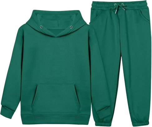 Dolpind الفتيات الفتيان رياضية مجموعات رياضية Sweatsuits مقنعين البلوز و Jogger Sweatpants وتتسابق 2 قطعة مجموعات للطفل in Kuwait