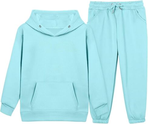 Dolpind الفتيات الفتيان رياضية مجموعات رياضية Sweatsuits مقنعين البلوز و Jogger Sweatpants وتتسابق 2 قطعة مجموعات للطفل in Kuwait
