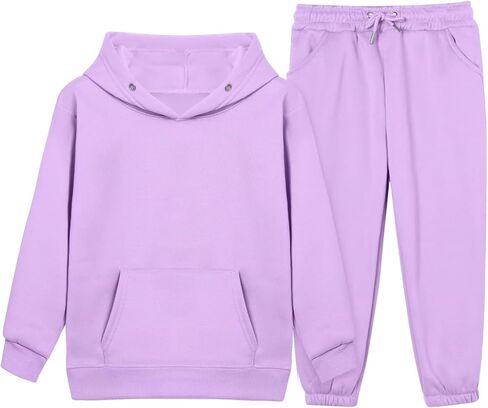 Dolpind الفتيات الفتيان رياضية مجموعات رياضية Sweatsuits مقنعين البلوز و Jogger Sweatpants وتتسابق 2 قطعة مجموعات للطفل in Kuwait