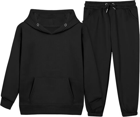 Dolpind الفتيات الفتيان رياضية مجموعات رياضية Sweatsuits مقنعين البلوز و Jogger Sweatpants وتتسابق 2 قطعة مجموعات للطفل in Kuwait
