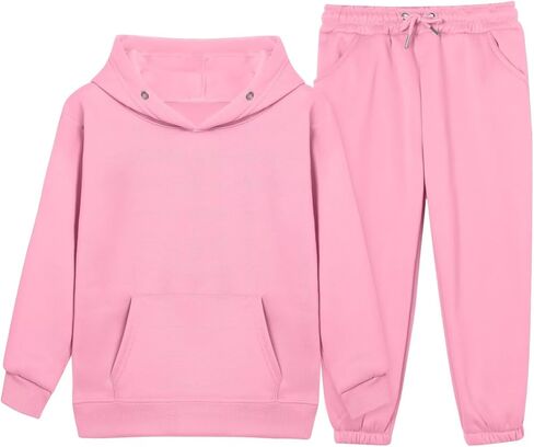 Dolpind الفتيات الفتيان رياضية مجموعات رياضية Sweatsuits مقنعين البلوز و Jogger Sweatpants وتتسابق 2 قطعة مجموعات للطفل in Kuwait