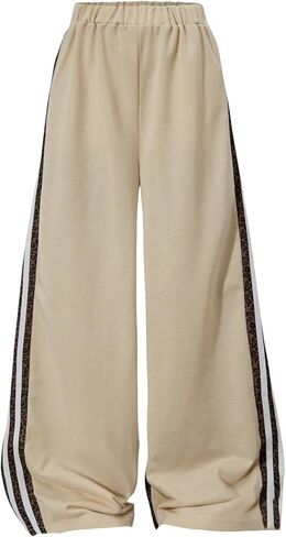 SHENHE Girl's Y2k Baggy Pants Leopard Print Side Striped Elastic Waist Track Pants Trousers in Saudi Arabia