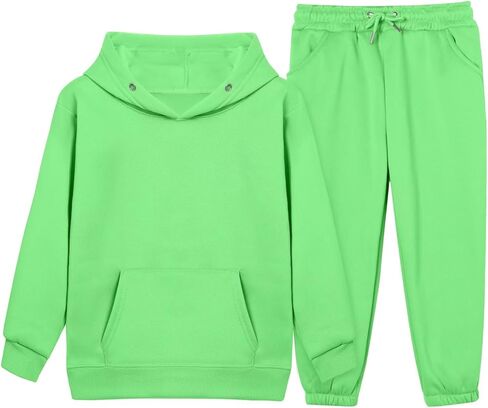 Dolpind الفتيات الفتيان رياضية مجموعات رياضية Sweatsuits مقنعين البلوز و Jogger Sweatpants وتتسابق 2 قطعة مجموعات للطفل in Kuwait