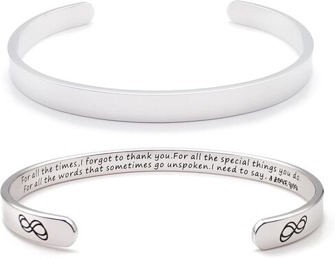 Inspirational Bracelets for Women Personalized Jewelry Gifts Cuff Bracelet with Sayings Motivational Bracelet with Hidden Message Engraved Bangles for Best Friend/Mom/Daughter in Kuwait
