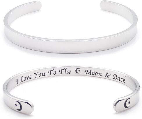 Inspirational Bracelets for Women Personalized Jewelry Gifts Cuff Bracelet with Sayings Motivational Bracelet with Hidden Message Engraved Bangles for Best Friend/Mom/Daughter in Saudi Arabia