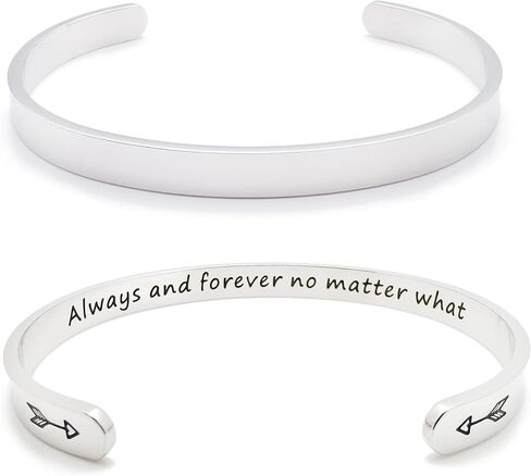 Inspirational Bracelets for Women Personalized Jewelry Gifts Cuff Bracelet with Sayings Motivational Bracelet with Hidden Message Engraved Bangles for Best Friend/Mom/Daughter in Saudi Arabia