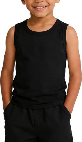 AMIYAN Toddler Tank Tops Boys Girls Sleeveless Shirts Cotton Soft Summer Tee for Kids 1-7 Years in Saudi Arabia