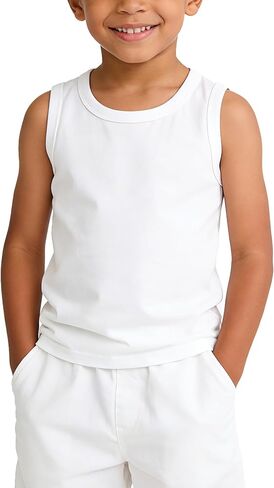 AMIYAN Toddler Tank Tops Boys Girls Sleeveless Shirts Cotton Soft Summer Tee for Kids 1-7 Years in Saudi Arabia