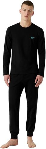 Emporio Armani Men's Megalogo Comfort Fit Long Sleeve Pajama Set in Saudi Arabia