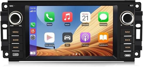Awesafe Android Car Stereo لـ Jeep Wrangler Radio 2007-2018 Chrysler Dodge Ram 1500 مع Carplay اللاسلكي ، شاشة تعمل باللمس 7 بوصة لراديو سيارة Jeep مع WiFi GPS FM Radio + Camera Backup in Saudi Arabia