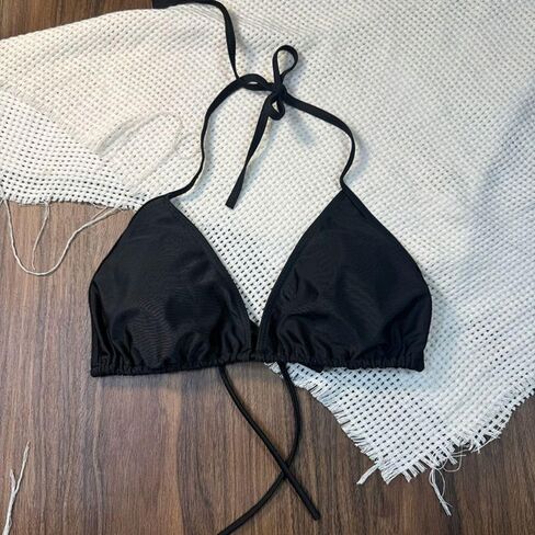 Long Sleeve Hollow Knit Swimsuit Cover Up Set with Bra and Shorts for Women(L,Black) in Saudi Arabia