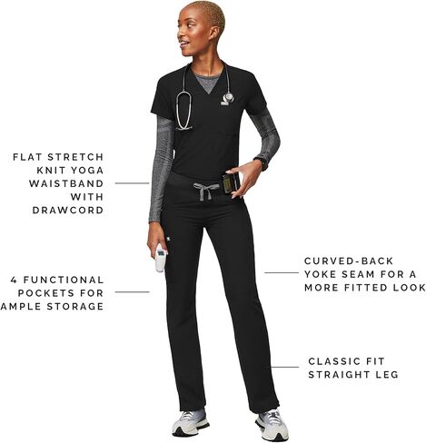 FIGS Kade Cargo Scrub Pants for Women - Black, M in Saudi Arabia