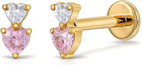 NewkeepsR 16G G23 Titanium Internally Threaded Cubic Zirconia Top Cluster Labret Stud Cartilage Piercing in Saudi Arabia