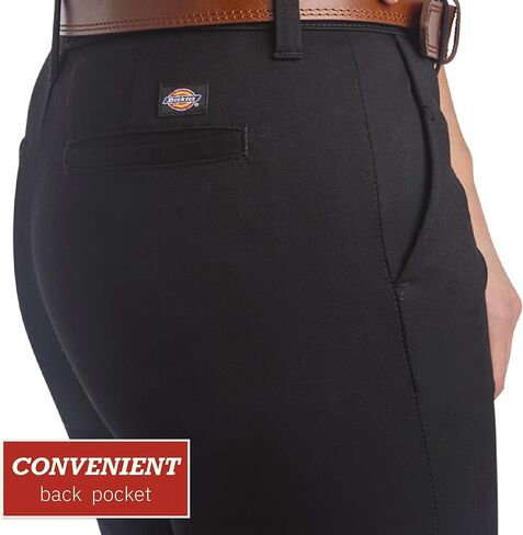 سراويل عمل نسائية من Dickies - مقاس متوسط ​​الارتفاع نحيف الساق قابل للتمدد من نسيج قطني طويل ملابس عمل وبنطلونات كاجوال للنساء in Kuwait