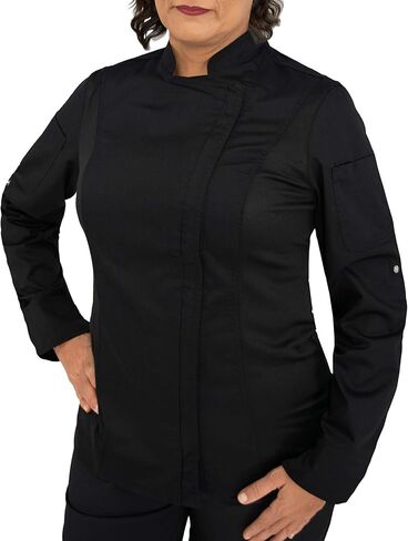 Culinary Master Women's Breathable Long Sleeve Premium Zip Up Chef Jacket Coat in Saudi Arabia