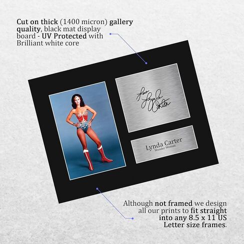 HWC Trading Lynda Carter Original Wonder Woman Gifts صورة مطبوعة موقعة لمحبي البرامج التلفزيونية - مقاس الحروف الأمريكية in Kuwait