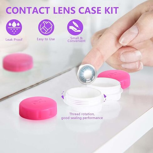 36 عبوة من KISEER حافظة عدسات لاصقة ملونة لطيفة وحامل صندوق كبير مجموعة تخزين نقع (4 ألوان) in Kuwait