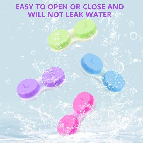 36 عبوة من KISEER حافظة عدسات لاصقة ملونة لطيفة وحامل صندوق كبير مجموعة تخزين نقع (4 ألوان) in Kuwait