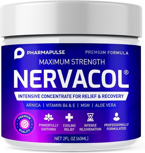 Pharmapulse Neuropathy Nerve Relief Cream – Maximum Strength for Feet, Hands, Legs, Toes, Lower Back - Alpha Lipoic Acid, Arnica, Vitamin B6, Aloe Vera, MSM - Effective Soothing in Kuwait
