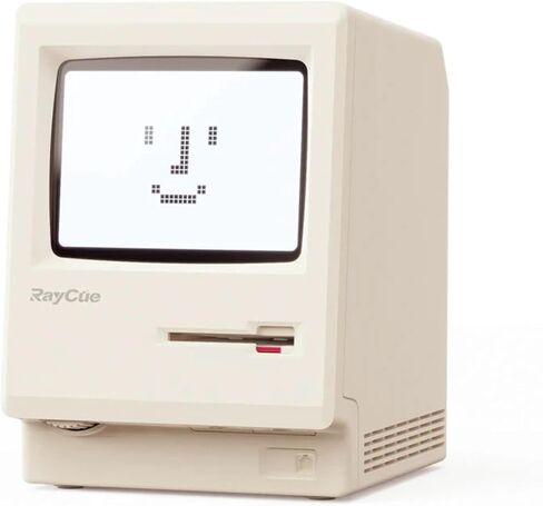 RayCue Maclock WB-8 Retro Pixel Alarm Clock - 1984 Computer-Inspired USB Desk Clock with Pixel Display, Multiple Alarms & Adjustable Brightness | Maclock Calendar, Temperature, Unique Retro Tech Gift in Saudi Arabia