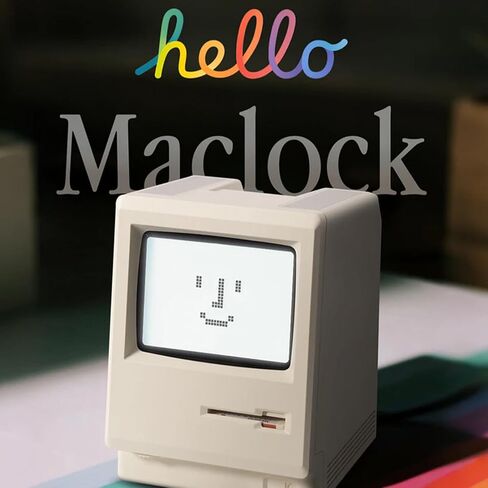 RayCue Maclock WB-8 Retro Pixel Alarm Clock - 1984 Computer-Inspired USB Desk Clock with Pixel Display, Multiple Alarms & Adjustable Brightness | Maclock Calendar, Temperature, Unique Retro Tech Gift in Saudi Arabia