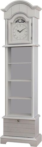 72'' Traditional Floor Standing Wood Grandfather Clock with White Finish in Kuwait