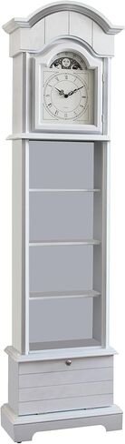 72'' Traditional Floor Standing Wood Grandfather Clock with White Finish in Kuwait