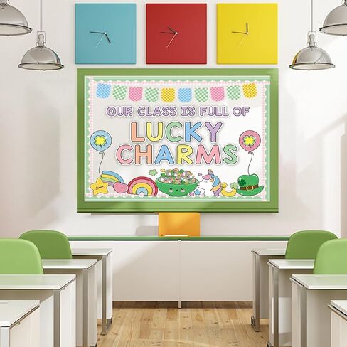 مجموعة ديكورات لوحة الإعلانات لعيد القديس باتريك مع حدود ديكور الفصل الدراسي Lucky Shamrock للمعلمين، القواطع الأيرلندية اللطيفة لعيد القديس باتريك للمدرسة والفصل الدراسي وديكور لوحة الإعلانات in Kuwait