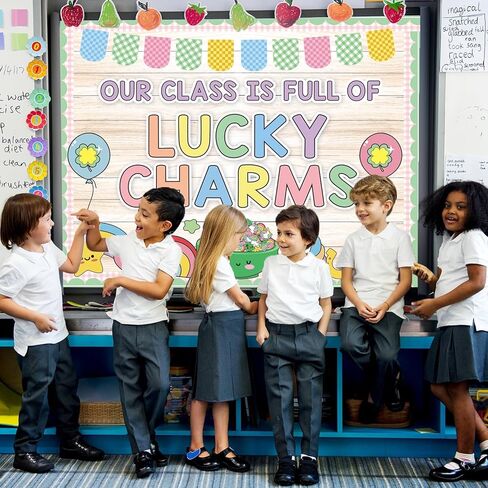 مجموعة ديكورات لوحة الإعلانات لعيد القديس باتريك مع حدود ديكور الفصل الدراسي Lucky Shamrock للمعلمين، القواطع الأيرلندية اللطيفة لعيد القديس باتريك للمدرسة والفصل الدراسي وديكور لوحة الإعلانات in Kuwait