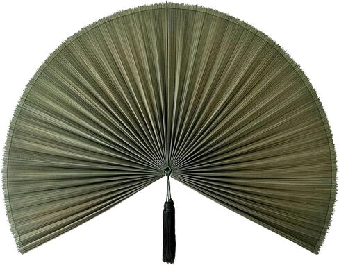 Chicvillage Bamboo Wall Fan Decor - 60" Handmade Woven Bamboo Wall Hanging Fan, Large Japanese Fan Wall Decor for Above Bed, Boho Natural Asian Wall Art, Lightweight & Easy to Hang, Green in Kuwait