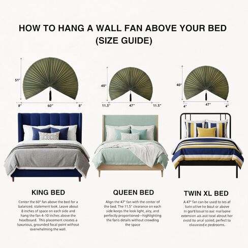 Chicvillage Bamboo Wall Fan Decor - 60" Handmade Woven Bamboo Wall Hanging Fan, Large Japanese Fan Wall Decor for Above Bed, Boho Natural Asian Wall Art, Lightweight & Easy to Hang, Green in Kuwait