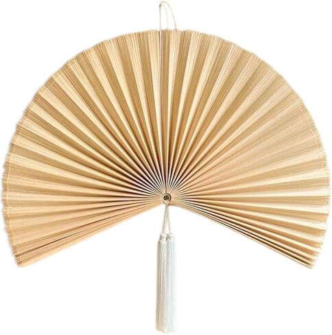 Chicvillage Bamboo Wall Fan Decor - 60" Handmade Woven Bamboo Wall Hanging Fan, Large Japanese Fan Wall Decor for Above Bed, Boho Natural Asian Wall Art, Lightweight & Easy to Hang, Green in Kuwait
